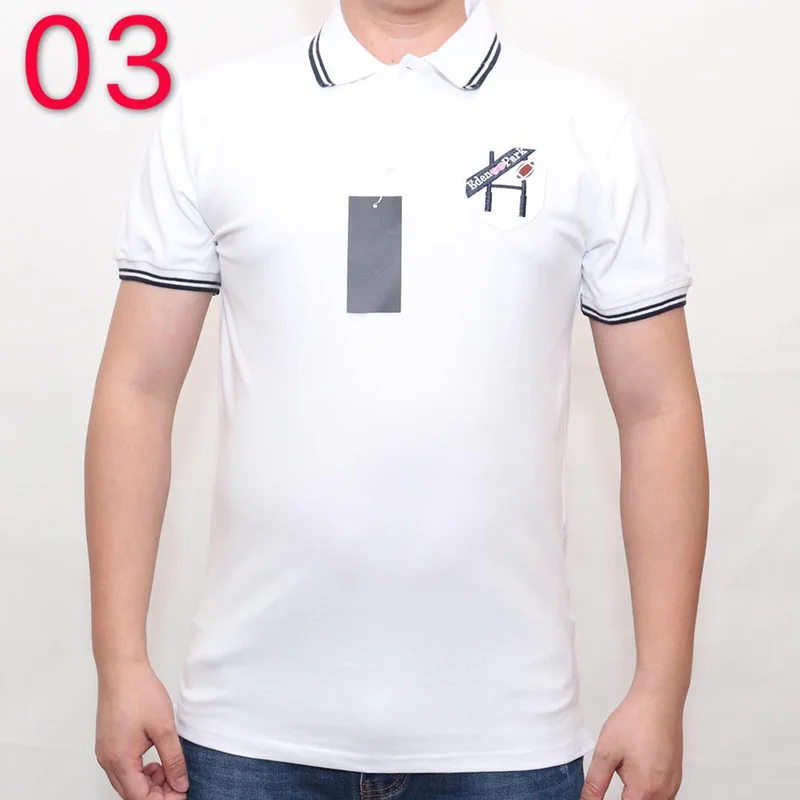 Hombre eden park Топ для мужчин с коротким рукавом Повседневная рубашка для регби camisa вышитая eden park polo мужская Тонкая однотонная хлопковая - Цвет: Синий