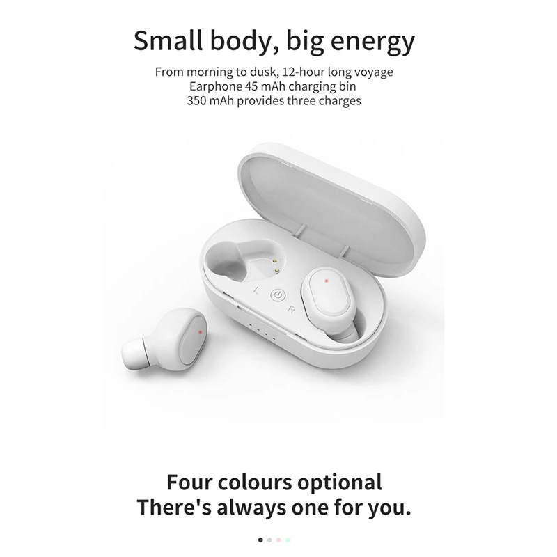 Hot M1 TWS 5 0 Bluetooth Earphones 3D Stereo Wireless Earphones Earbuds Headset for Android Ios Fone De Ouvido with Dual Mic Bla