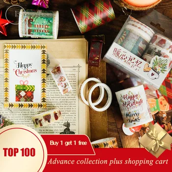 

washi tapes vintage christmas decorative tape kawaii scrapbook packing japanese sinterklaas gold ruban adhesif papeterie