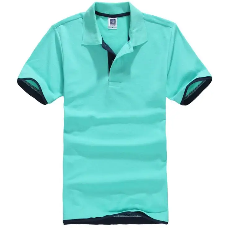 Лето, брендовая мужская рубашка поло, повседневная, хлопок, короткий рукав, мужские рубашки поло размера плюс 3XL, трикотажные, для гольфа, тенниса, мужские рубашки поло - Цвет: 14