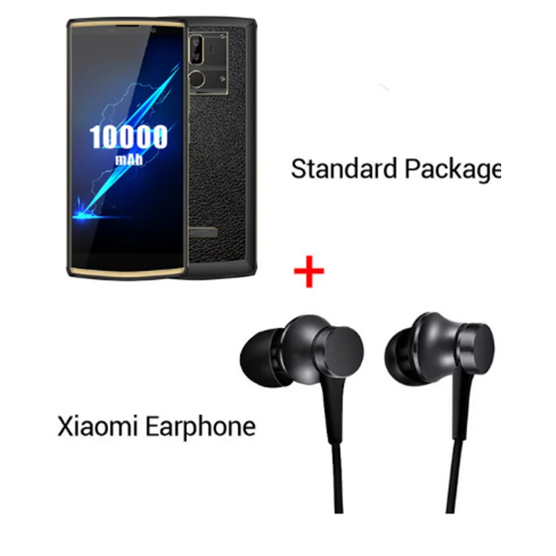 Смартфон OUKITEL K7 Pro 6," FHD+ 18:9 Android 9,0 MT6763 Восьмиядерный 4 Гб 64 ГБ 10000 мАч отпечаток пальца 9 В/2A 4G мобильный телефон - Цвет: Black N Earphone