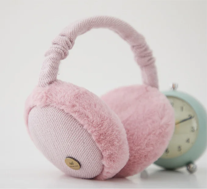 Pink Унисекс новые милые складные цветные наушники-вкладыши, наушники-вкладыши, зимние женские наушники-вкладыши для девочек - Цвет: Pink