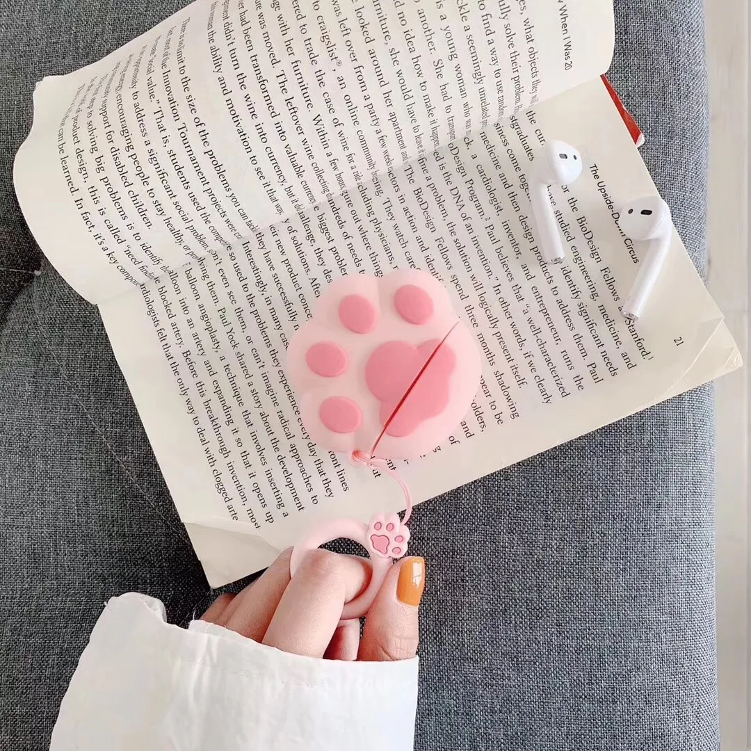 Kawaii 3D Cat защитные колпачки на когти наушники чехол для Airpods чехол Bluetooth FunnyFor Apple Air Pods 2 защитный чехол Earpods сумка для наушников