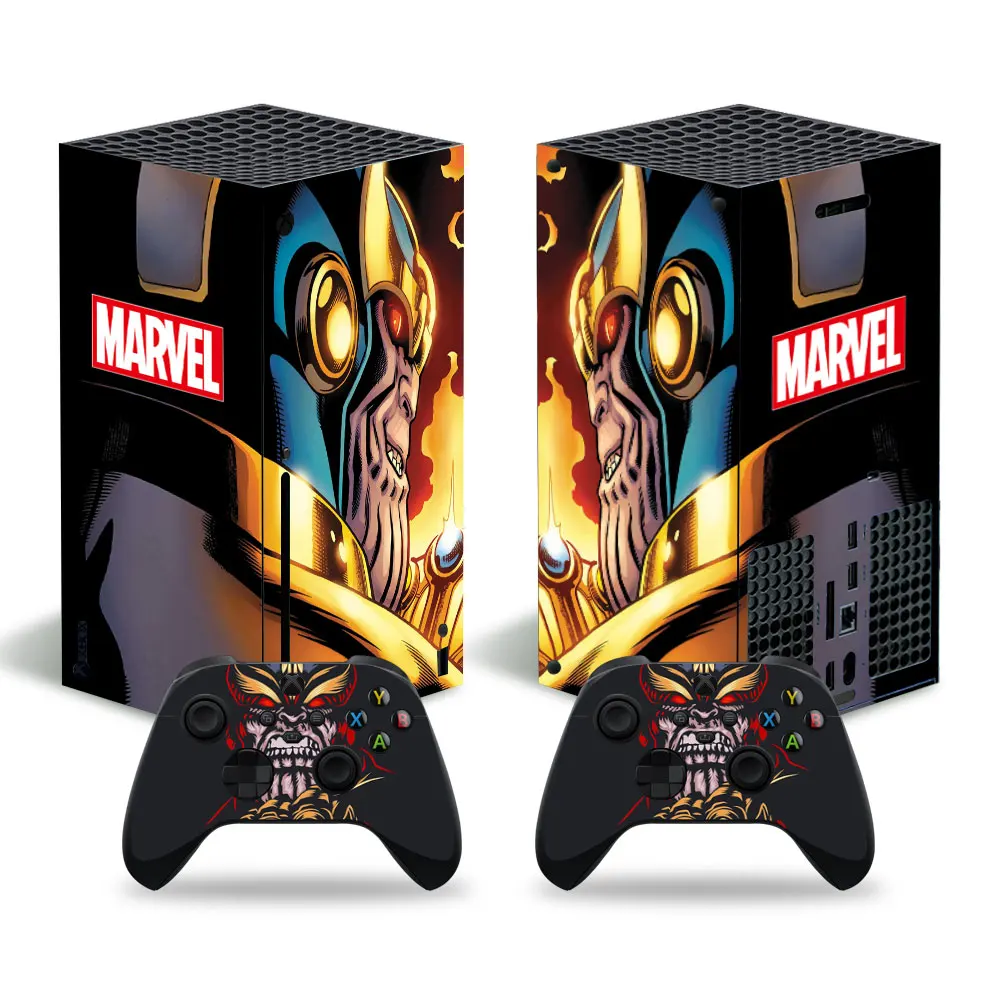 Marvel Iron Man Deadpool Skin Sticker Decal Cover for Xbox Series X Console and 2 Controllers Xbox Series X Skin Sticker Vinyl 
