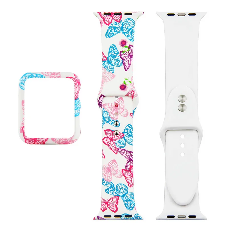 Ремешок и защитный чехол для смарт часов Apple Watch Series 6 5 4 3 2 1 браслет наручных iWatch 44