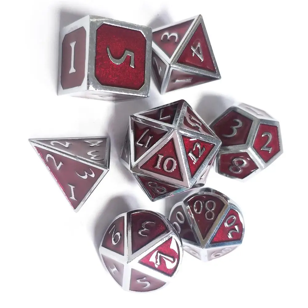 D 7 шт./набор, новинка, D& D, металлические кости для подземелий и драконов, креативные ролевые кости, настольные игры, принадлежности, цифровые кости, развлекательные аксессуары - Цвет: D