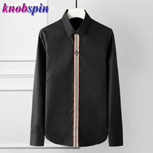 Высококачественная деловая Мужская рубашка с длинными рукавами, тонкая рубашка с отложным воротником, брендовая Дизайнерская одежда, мужские рубашки