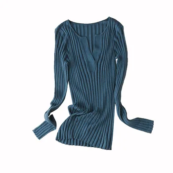 

High Elasticity Fall Sweaters for Women V-Neck Office Lady Wool Blend Free Shipping Items Clothes for Women Fall Clothes Women