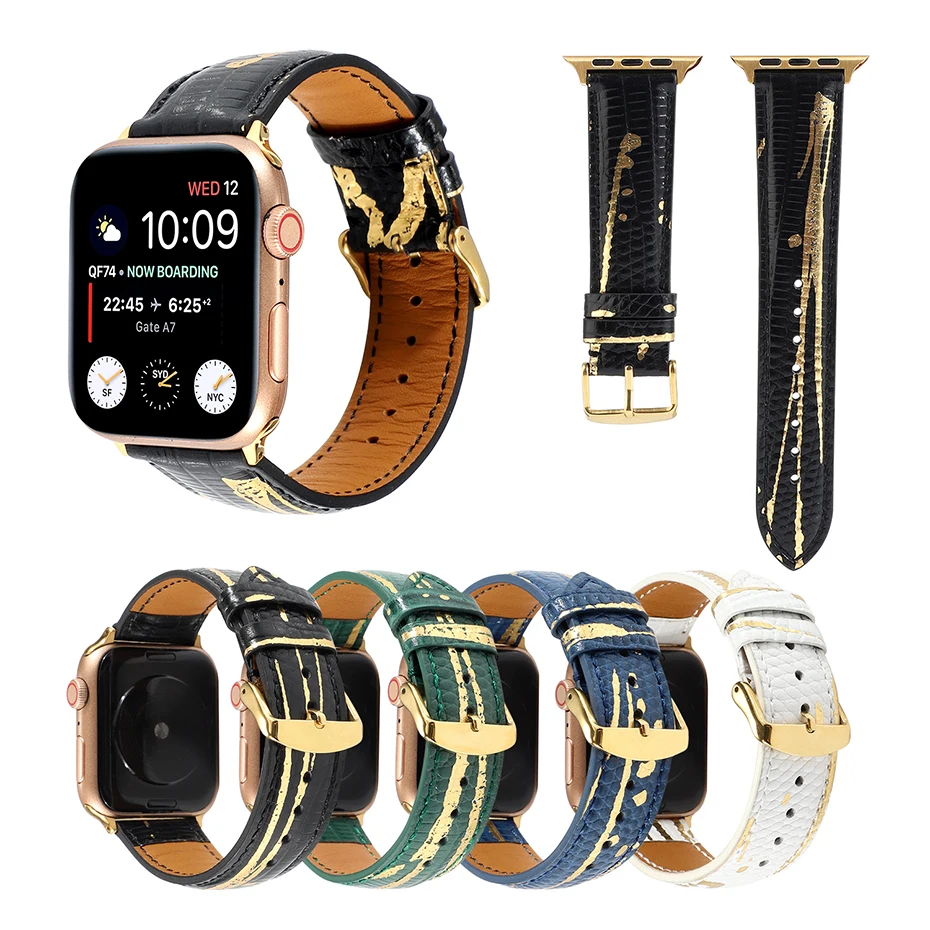 Genuine Leather Strap for Apple Watch 6 SE 5 4 42MM 38MM 44MM 40MM Fashion  Bracelet for iWatch Series SE 6 5 4 3 2 1 Watchband - AliExpress