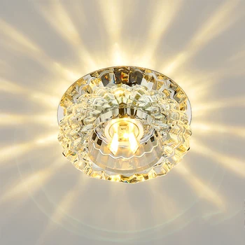 

LED Downlight SMD 3W 5W Round Crystal Lamp Ceiling Spot Light led Lights Driver AC 110V 220V Indoor Living Room Aisle Spotlights