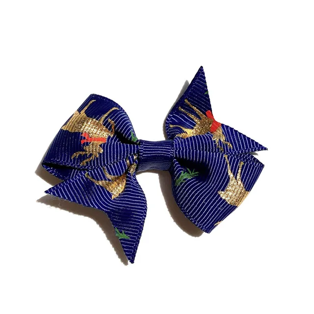 2.6 Inch Christmas Hair Bow With Clip Printed Hair Clip For Kids Girls Boutique Party Bows Grips Barrettes Hair Accessories 5