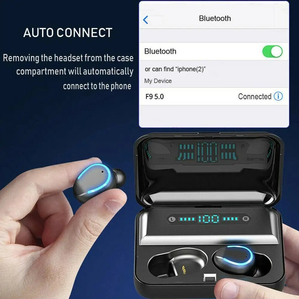 F9-5 TWS беспроводные bluetooth-наушники спортивные наушники TWS Игровые наушники с шумоподавлением настоящие Беспроводные наушники с микрофоном для Iphone