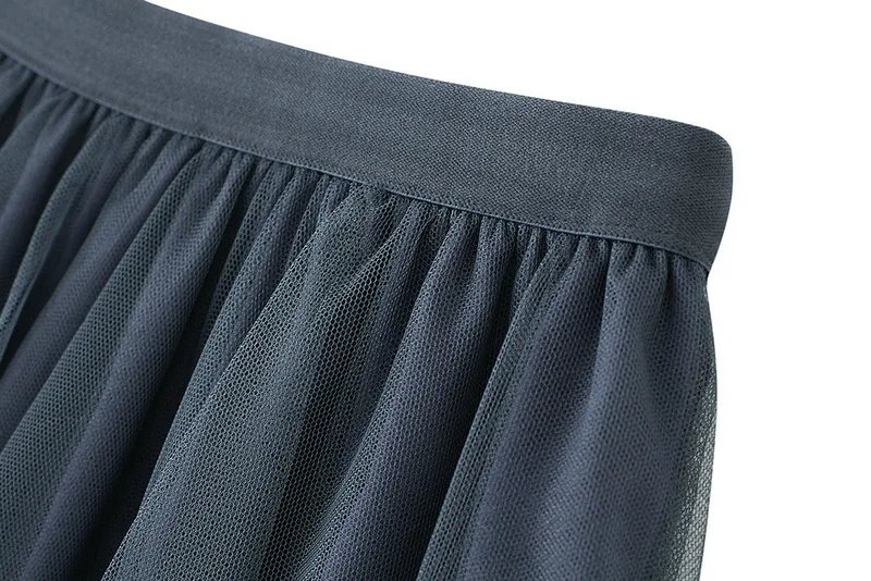 Корейский мятно-зеленый Наклонный Cakee трапециевидной формы макси длинные юбки нерегулярный многоуровневый длинный сетчатый юбка