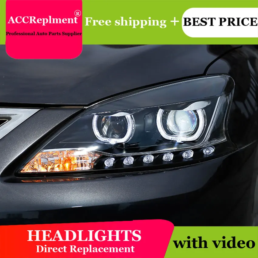 Автомобильный Стайлинг светодиодный головной фонарь для Nissan Sylphy фары 12-15 Sentra светодиодный фонарь Sylphy drl H7 hid Q5 Биксеноновые линзы ближнего света