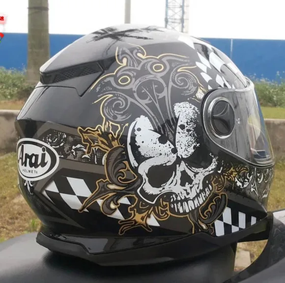 Arai de la moto cicleta del casco de la lente doble мотоциклетный шлем Capacete De мотошлем