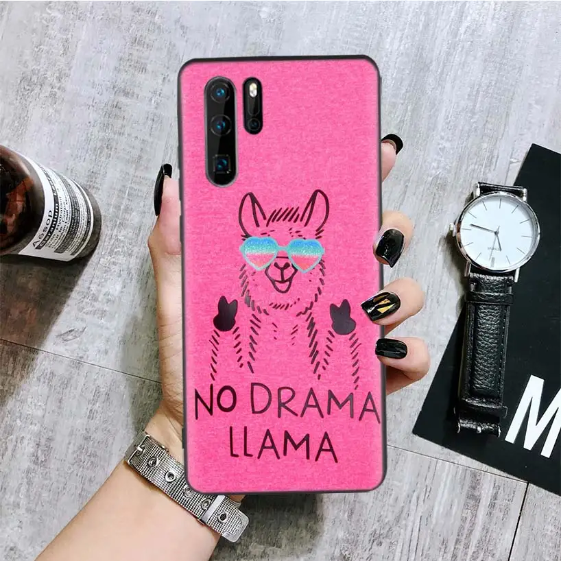 BA136-3 Lama Llama Alpacas черный чехол для телефона huawei mate 30 20 10 P30 P20 P10 Pro Lite P Smart Z роскошный Coque Shell - Цвет: BA136-3