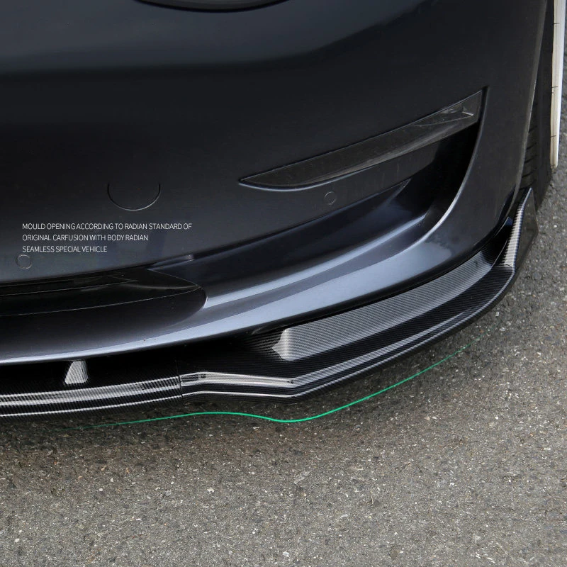 Для Tesla модель 3 автомобильный Стайлинг внешний передний бампер для губ комплект спойлера декоративная накладка 3 шт