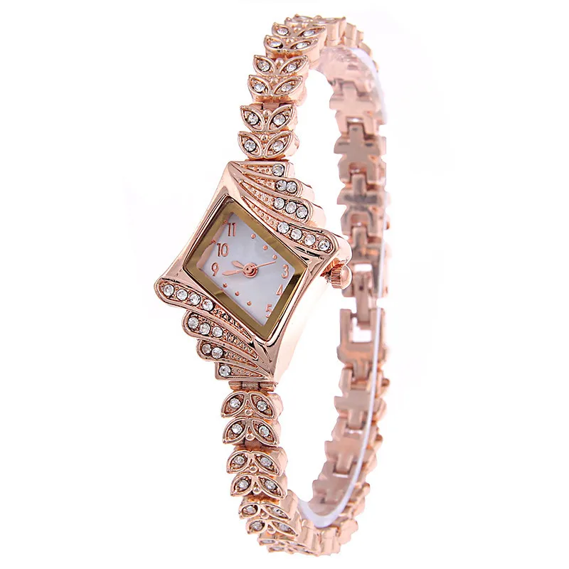 

Korean-style Fashion Quartz Watch Women's Top Grade Man-made Diamond Bracelet Watch Rhombus Alloy Fashion Watch Currently Availa