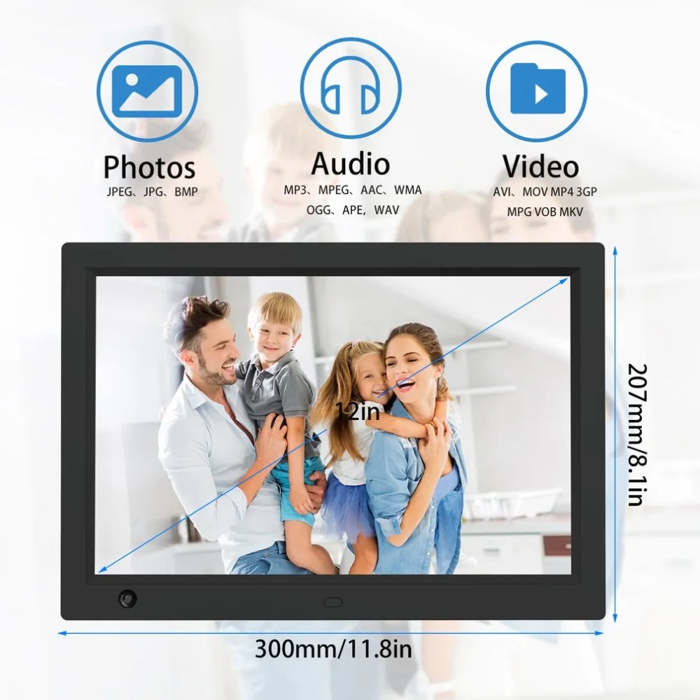 12 дюймов HD lcd Цифровая фоторамка и коммерческая рекламная машина человеческий датчик видео плеер с пультом дистанционного управления