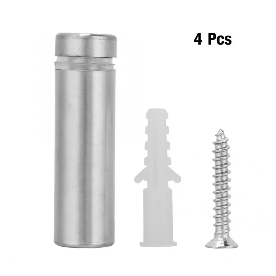 

Screw Pins Stainless Steel Glass Standoff Bolts Advertising Nail Fixing Pin Mounts Fastener 4pcs