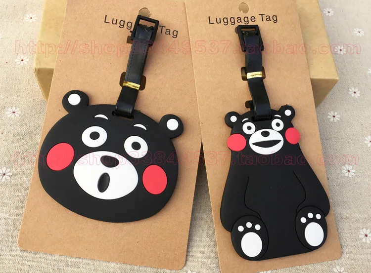 1 шт. Kumamon аниме путешествия бренд багажная бирка на чемодан ID адрес портативный держатель тегов багажные этикетки