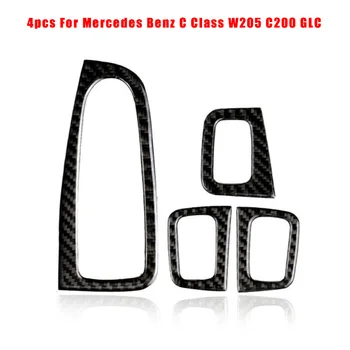 

Car Carbon Fiber Sticker 1 Set of Window Switch Armrest C180 C200 C300 GLC