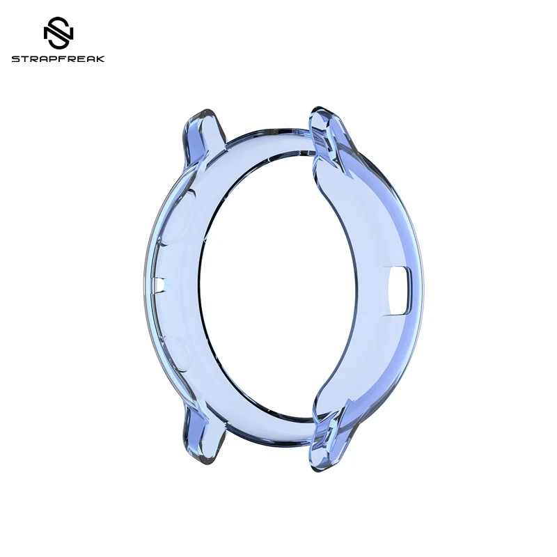 blue Protective Case for Samsung Galaxy Watch Active 2 Ultra-Thin Full Cover Shell Frame 40mm 44mm Watch Case R830 R820 - Цвет ремешка: blue