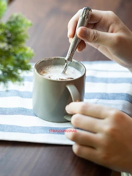

220ml Simplicity European-style Creative Coffee Cup Western Breakfast Tableware Set Household Ceramic Plate Milk Cup Oatmeal Cup