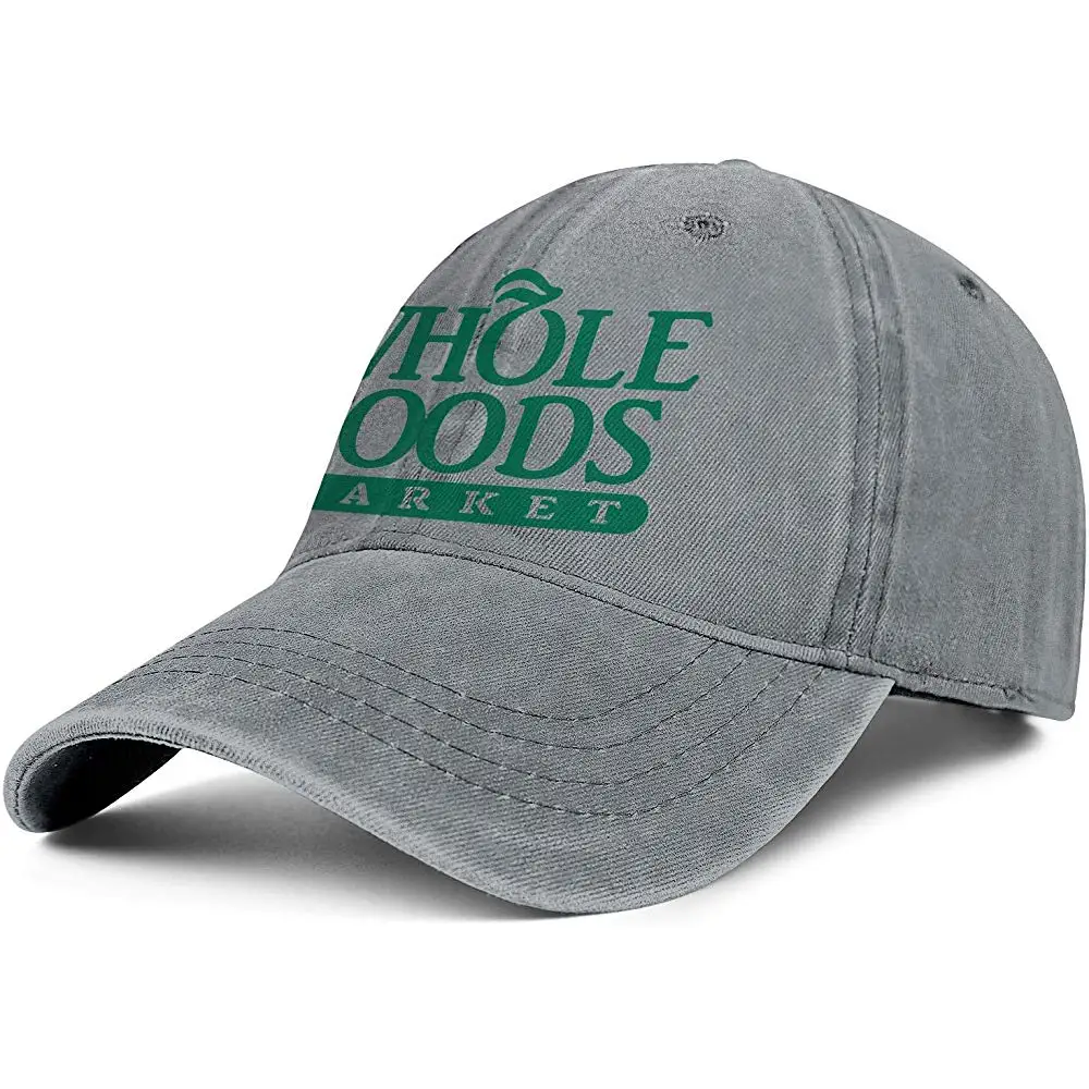 Унисекс Мужские джинсовые бейсболки хипстерские регулируемые сетчатые солнцезащитные цельные продукты-рынок-идентичность-логотип-плоская кепка
