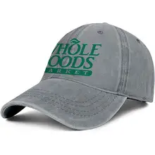 Унисекс Мужские джинсовые бейсболки хипстерские регулируемые сетчатые солнцезащитные цельные продукты-рынок-идентичность-логотип-плоская кепка