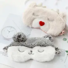 Мультфильм олень спящий глаз патч лиса плюшевый Eyeshade лося ворс колледж Стиль глаз патч