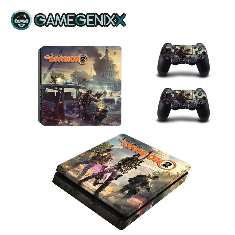 Защитная Наклейка на кожу GAMEGENIXX для PS4 Slim Console и 2 контроллера-Division 2