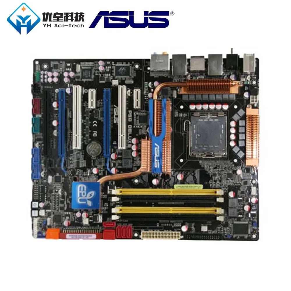 Asus P5Q Deluxe Intel P45 оригинальная материнская плата для настольных ПК с разъемом LGA 775 Core 2 Extreme/Core 2 Quad DDR2 ATX