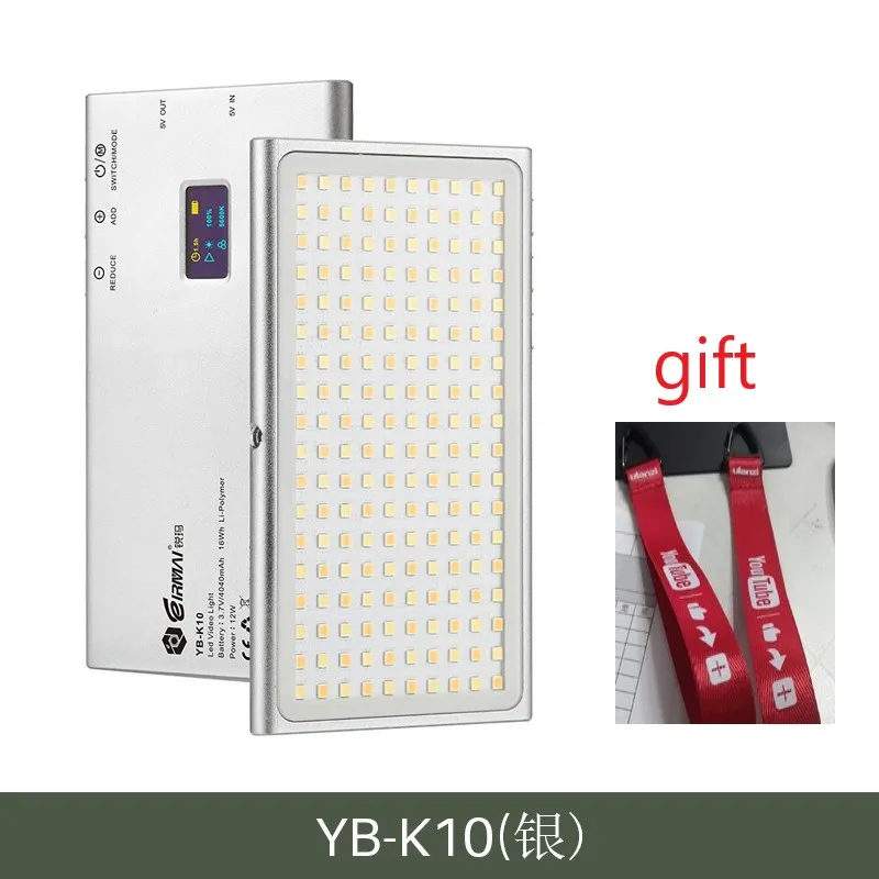 Silver With Gift EIRMAI YB-K10 карманный светодиодный светильник для видеокамеры 4040 мАч power Bank лампа для фотографии для Canon Eos m50 Nikon sony DSLR камеры - Цвет: Silver With Gift