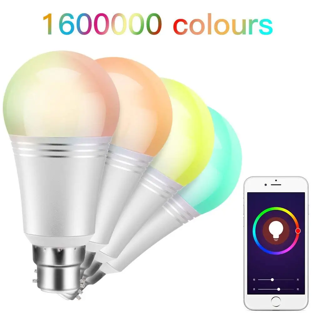 B22 Wifi умный светодиодный светильник байонетная лампа 7 Вт эквивалент 60 RGB Теплый