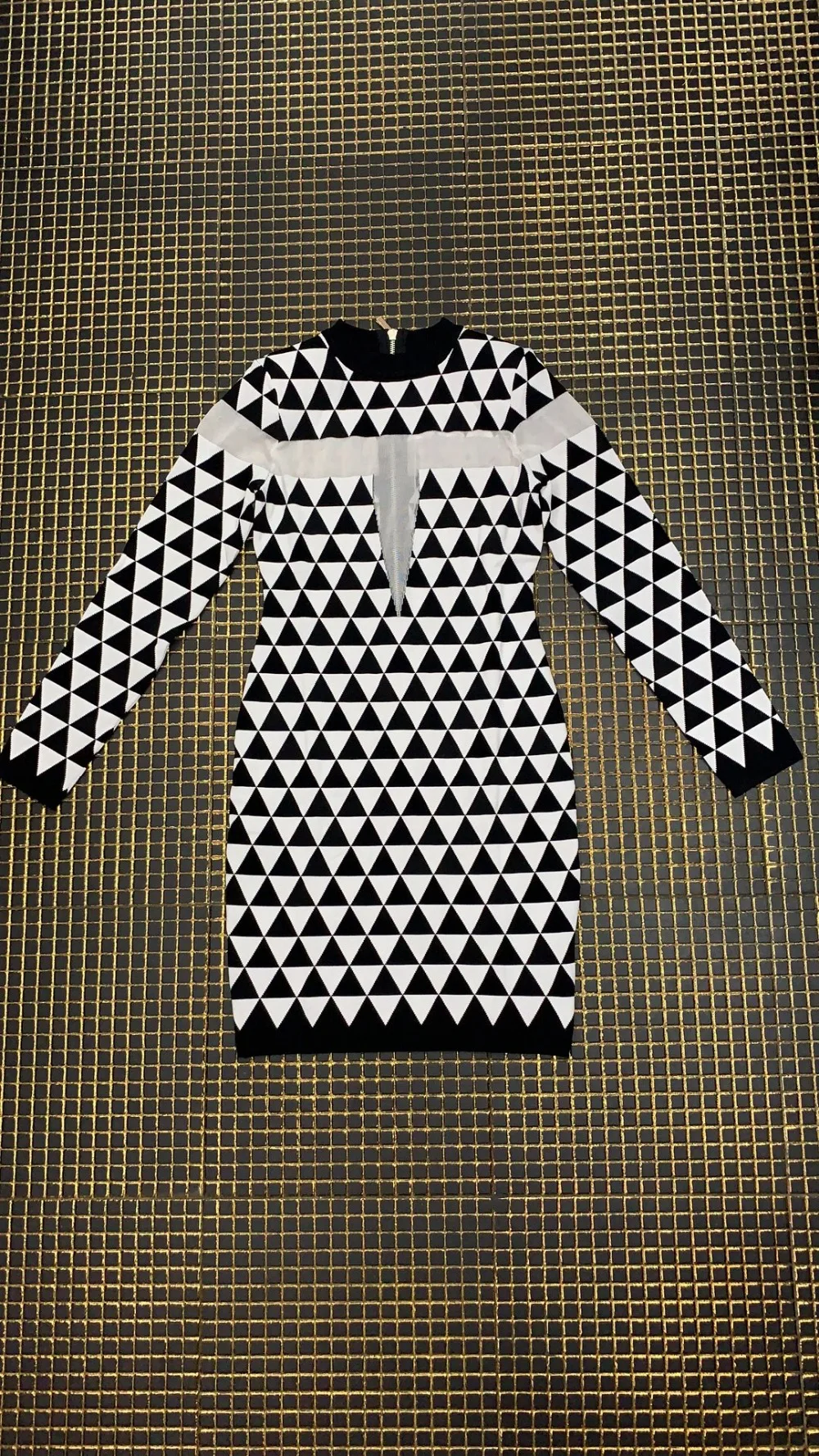 Women Fashion black o neck long sleeve Bandage dress Vestidos Celebrity evening party bodycon dresses