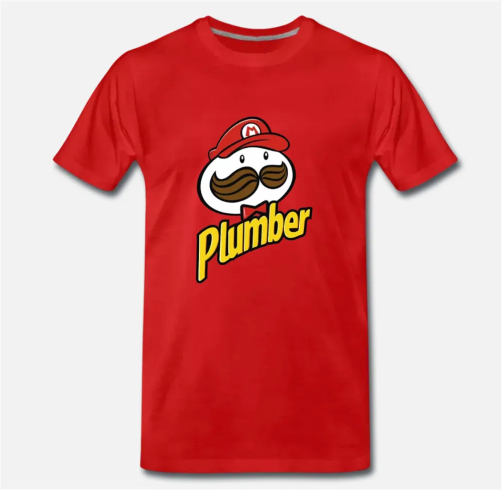 Футболка Meme Caricature Plumber No Pringles с логотипом пародия Забавный 2 Harajuku топы Модные