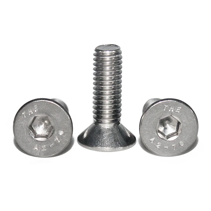 

10pcs3/8"-16x3/4" Long,18-8 Stainless Steel Hex Drive Flat Head Screw