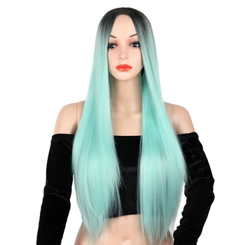 

Pageup Platinum Blonde Wig 26 Inch Pruik Long Straight Heat Resistant Wig Ombre Honey Blonde Synthetic Hair Wigs For Women