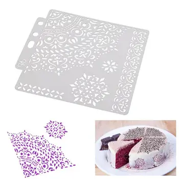

DIY Plastic Cake Stencils Flower Coffee Spray Stencils Birthday Cake Mold Decorating Bakery Tools DIY Mould Fondant Template