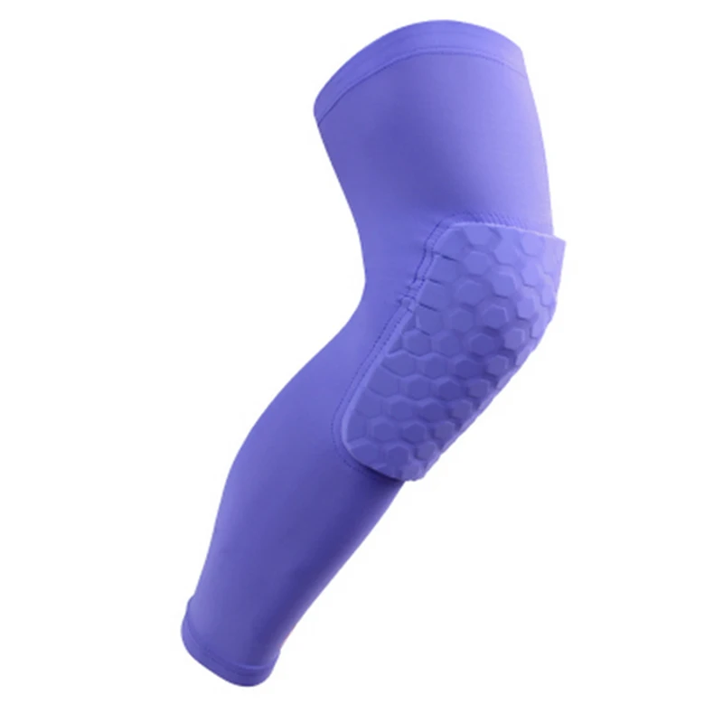 1 шт соты наколенники Crashproof противоскользящие баскетбольные ноги длинные защитные спортивные наколенники s велоспорт наколенники Поддержка - Цвет: Фиолетовый