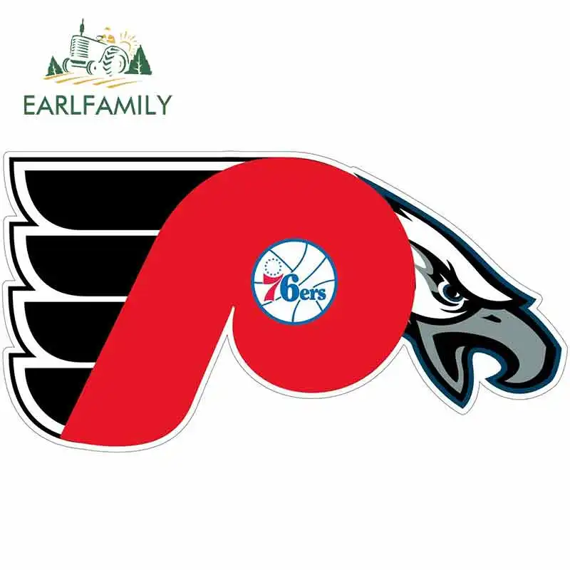 EARLFAMILY 13 см x 6,9 см для Philadelphia 76Ers Flyers Eagles виниловая наклейка GTR украшение в стиле хип-хоп автомобильные товары