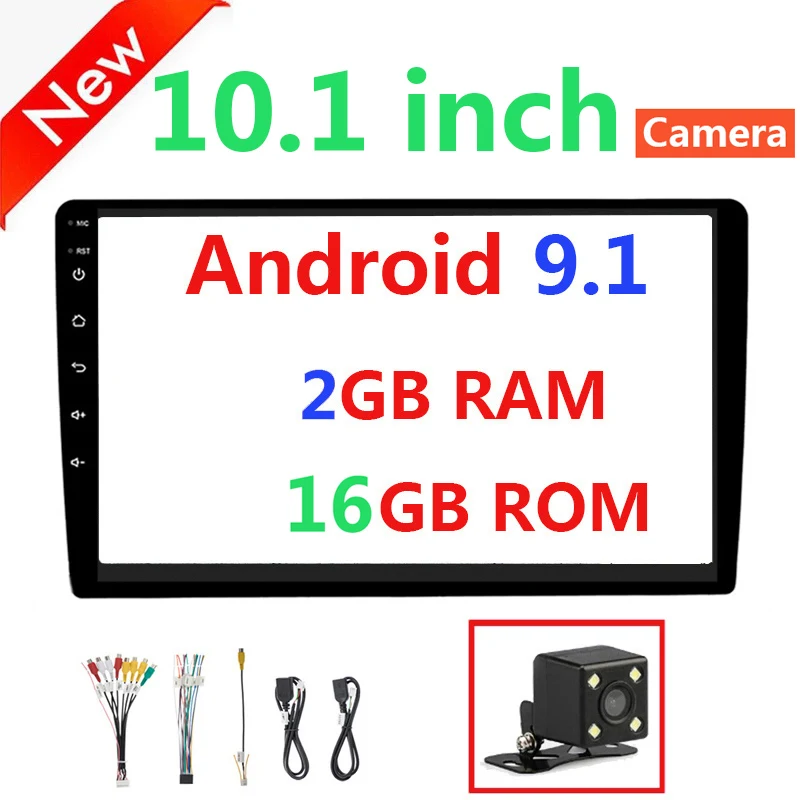 10in 216 Cam Android 8,1 9,1 Автомагнитола 9 10,1 дюймов 1 Din Авто Мультимедиа 1Din Автомагнитола Gps Fm USB Одиночная Автомобильная стерео универсальная 50 - Цвет: 10in 216 Cam