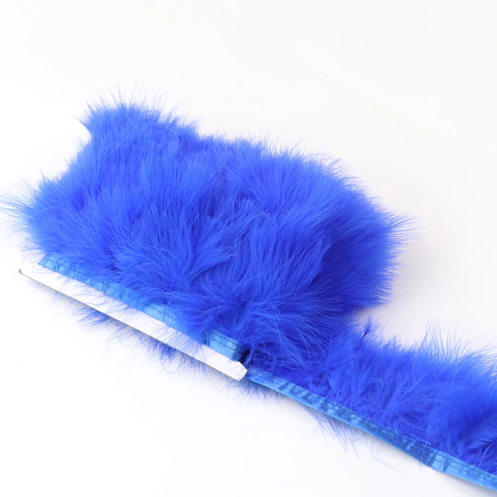 royal blue 1 ярд полная отделка перьями Марабу ленты Окрашенные Перья Высота 6-8 см платье своими руками ремесла Свадебная вечеринка украшения - Цвет: royal blue