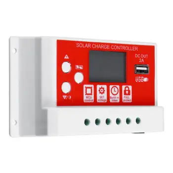

30A Solar Charge Controller 3-Stage PWM Dual USB LCD Display 12V 24V Auto Solar Cell Panel Charger Regulator with Load