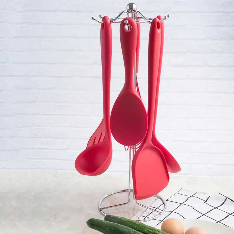 Kitchen Silicone Non-stick Cooking Spoon Spatula Ladle Egg Beaters Utensils Dinnerware Set Cooking Tools Accessories Supplies