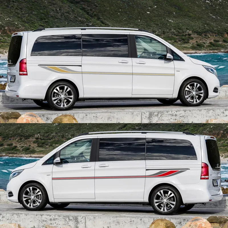 Автомобильные наклейки боковые полосы для автомобиля Camper Van graphics наклейки универсальные виниловые наклейки для Mercedes Benz V Class