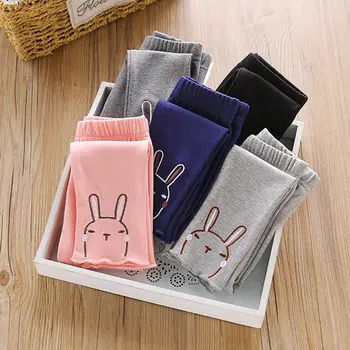 

Spring Girl Trousers Medium And Small Children'S Trousers Cute Rabbit Embroidery Female Baby Casual Leggings Hot!