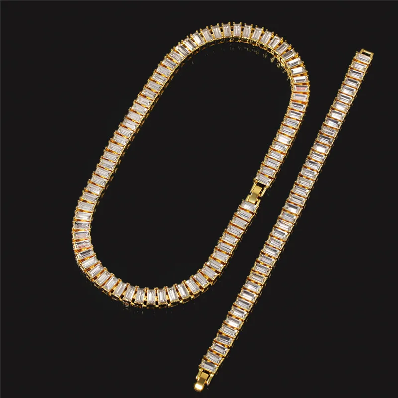 Iced Out цепи ожерелье для мужчин женщин подарки 8 дюймов/24 дюймов Золотая цепь со стразами ожерелье Мода хип хоп ювелирные изделия Прямая поставка