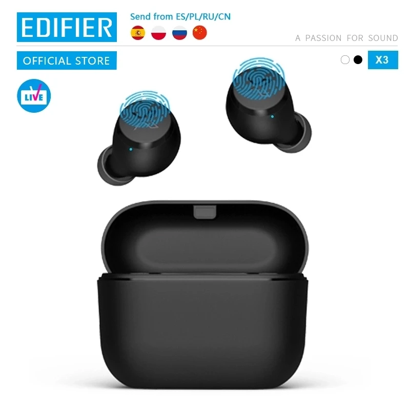 EDIFIER X3 наушники вкладыши TWS с Беспроводной Bluetooth bluetooth 5 0 голосовой помощник